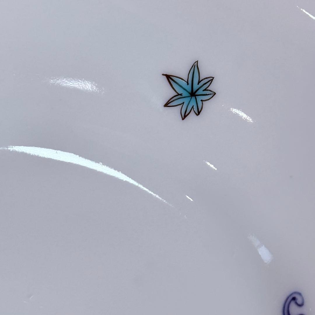 肥前有田　十二代今右衛門造　錦波桜絵文様菓子器　共箱　22cm　国重要無形文化財