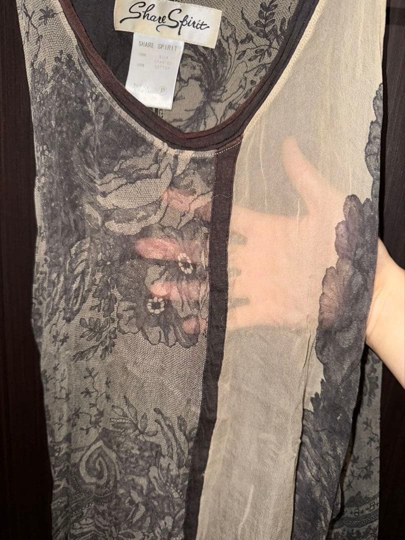 Share Spirit シルクタンクトップ　ワンピース