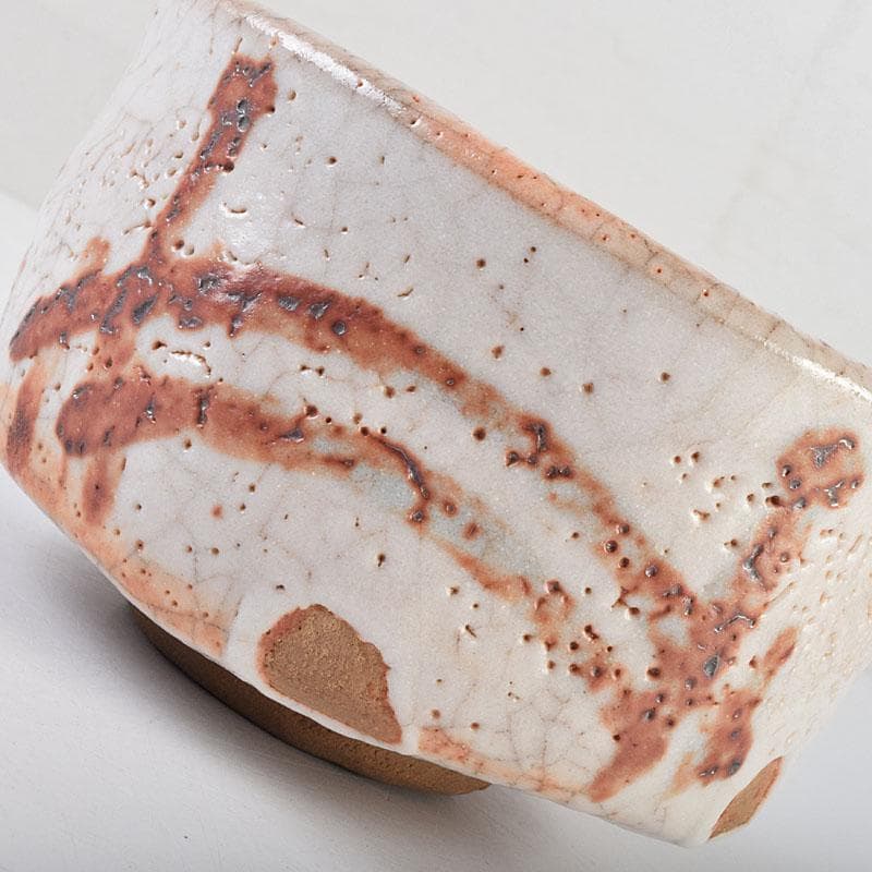 茶道具　絵志野　茶碗　有近作　伝統工芸　箱根寄木細工箱付　M　R9534