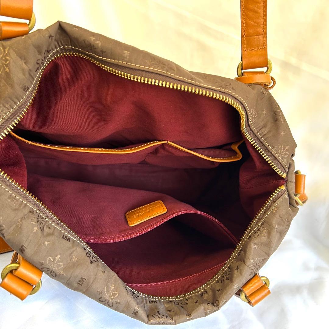 LIME 撥水 モノグラム 2way A4 トート キャメル 名刺入れおまけ