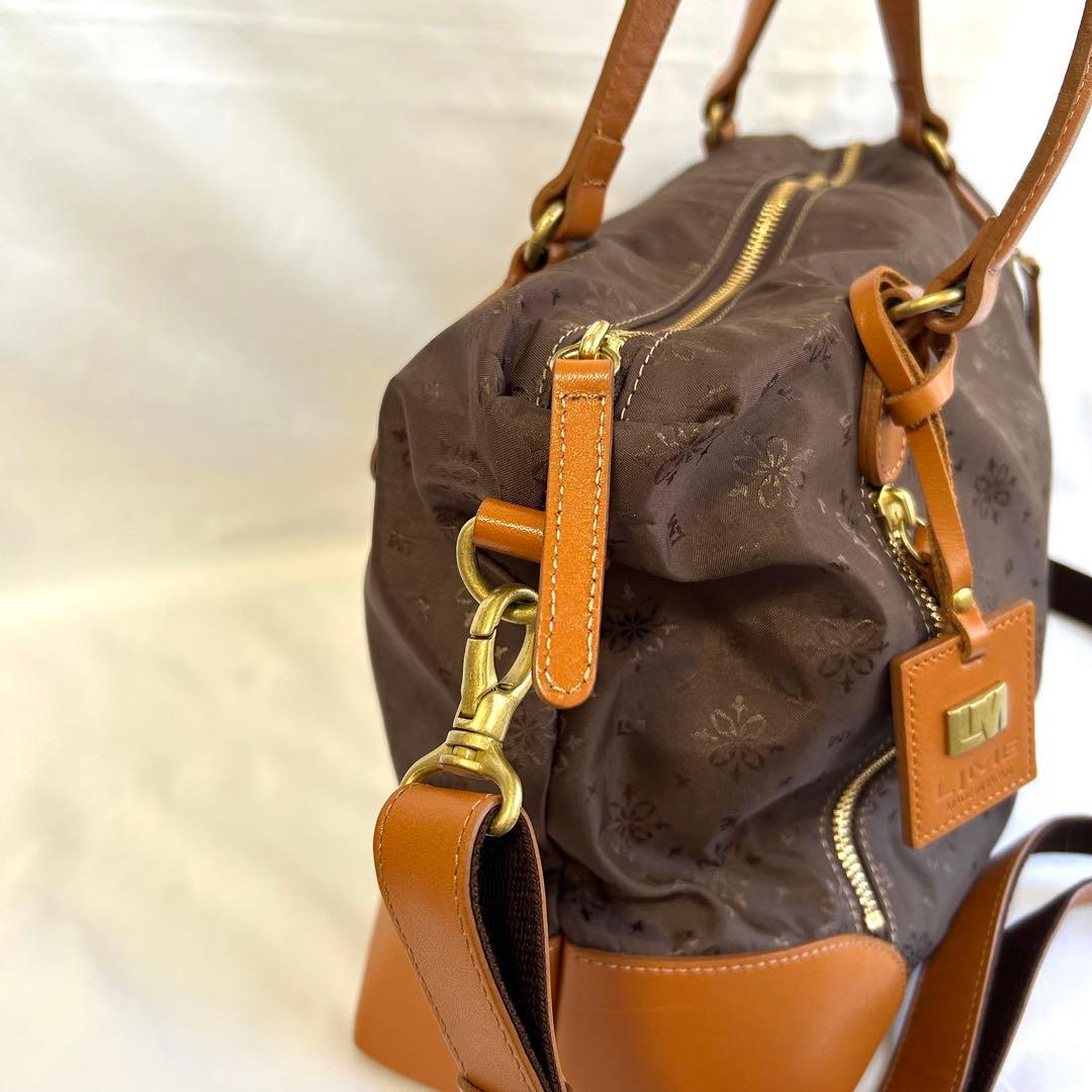 LIME 撥水 モノグラム 2way A4 トート キャメル 名刺入れおまけ