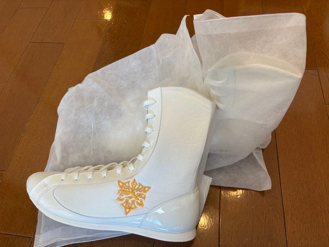 ホワイト ボクシングシューズ ハイカット　26/26.5CM