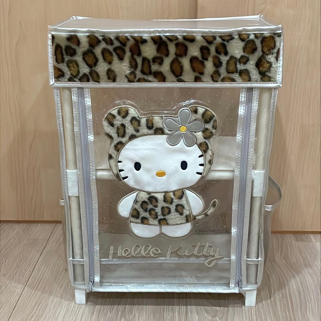 Sanrio ハローキティ　クリア収納ラック　平成レトロ　ヒョウ柄