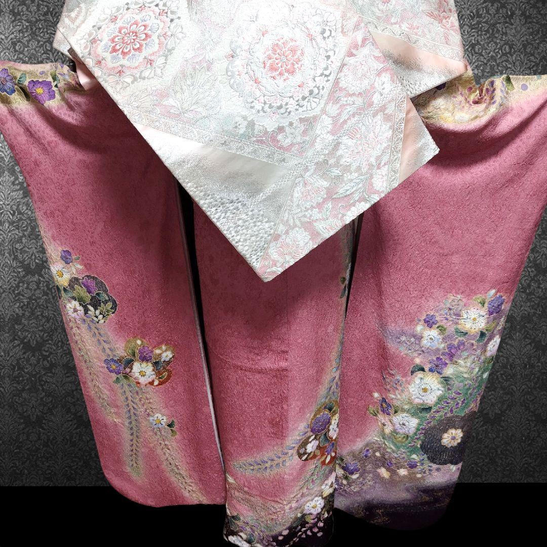 振袖フルセット(7点)・辻ヶ花・辻が花・花絞り・金通し・胴裏正絹・高級手縫い