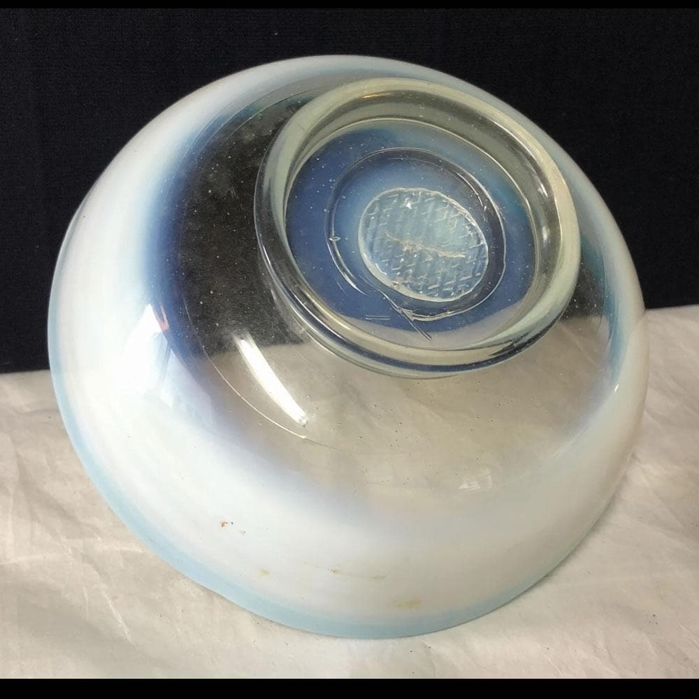 e2255 乳白ガラス 鉢 口径15cm ガラス鉢 乳白色 硝子鉢