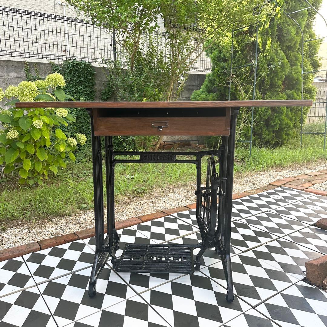 SINGER アンティークミシンテーブル 引き出し付き