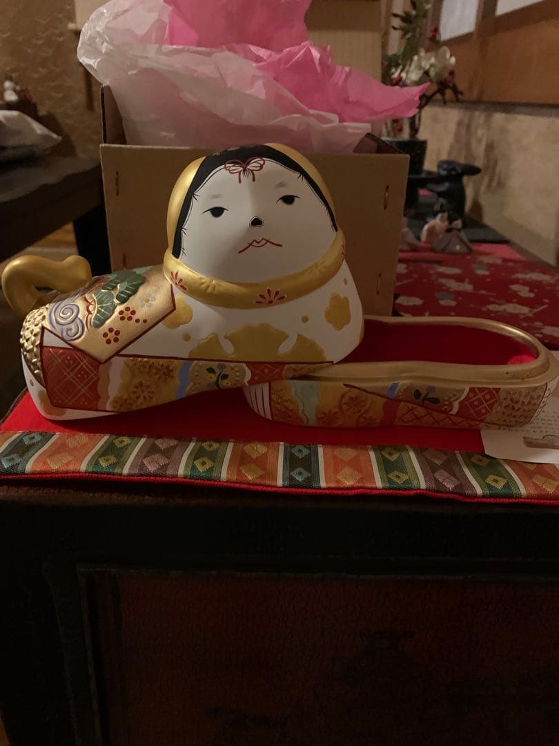 須はら張り子 須原陶磁工房 雛祭り 雛人形 犬筥 特大 誕生日 出産祝い 廃盤品