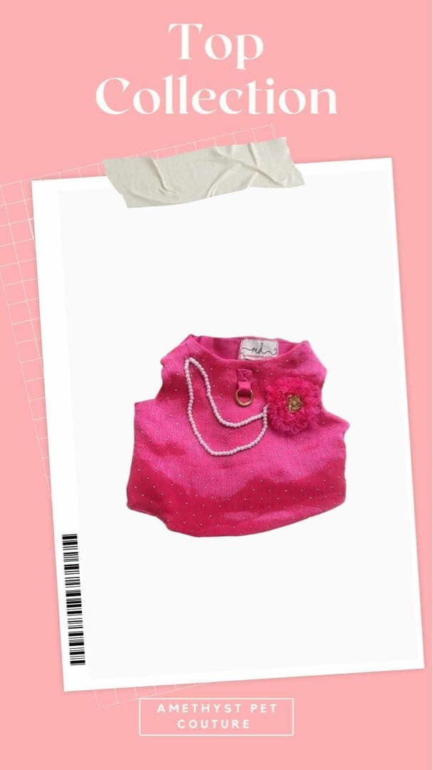 Amethyst Pet Couture犬用フリルドレス ピンク