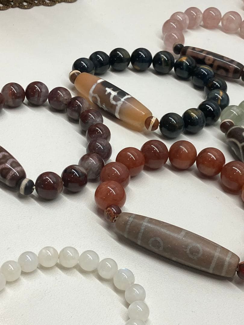 天珠と天然石のブレスレット　大珠 まとめ売り　パワーストーン　希少物