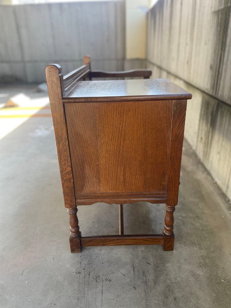 テレフォンベンチ オーク材電話台 引き出し付き