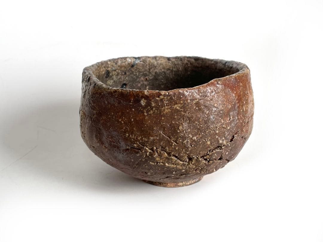 陶芸家　中村梅山　茶碗　抹茶碗　加賀　石川県　素焼き　手捻り　共箱