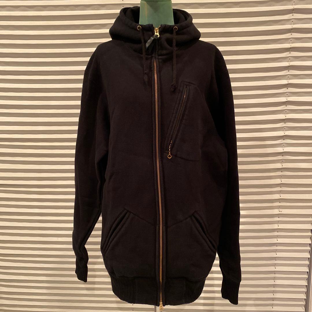 ウエストライド　黒 フルジップ フード付きパーカー　サイズ44