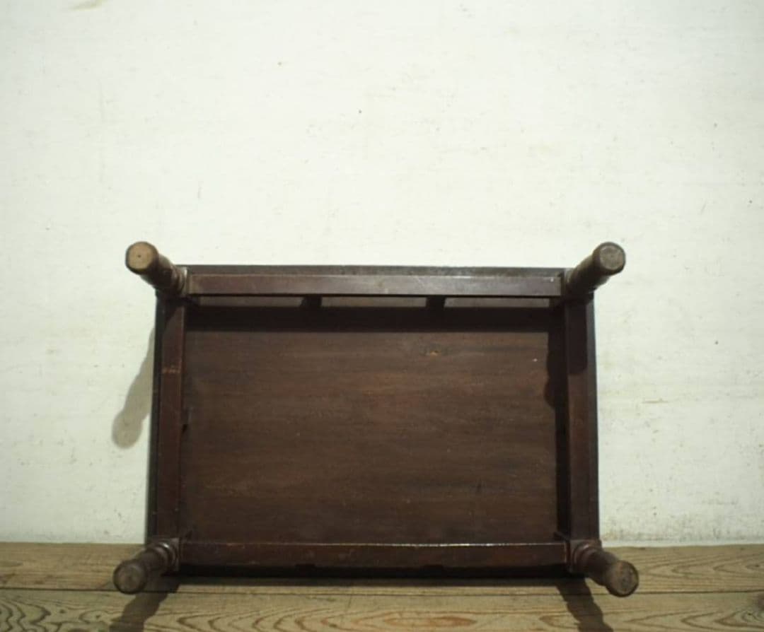 1018 アンティーク　ろくろ脚　文机　ローテーブル　座卓 轆轤　レトロ　古家具