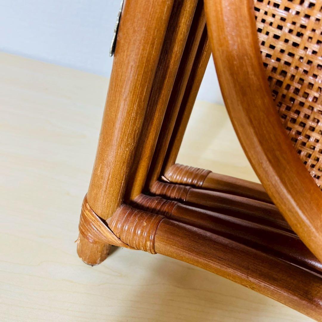 ラタン パーテーション 籐家具 昭和レトロ 4連 衝立 間仕切りアジアンテイスト