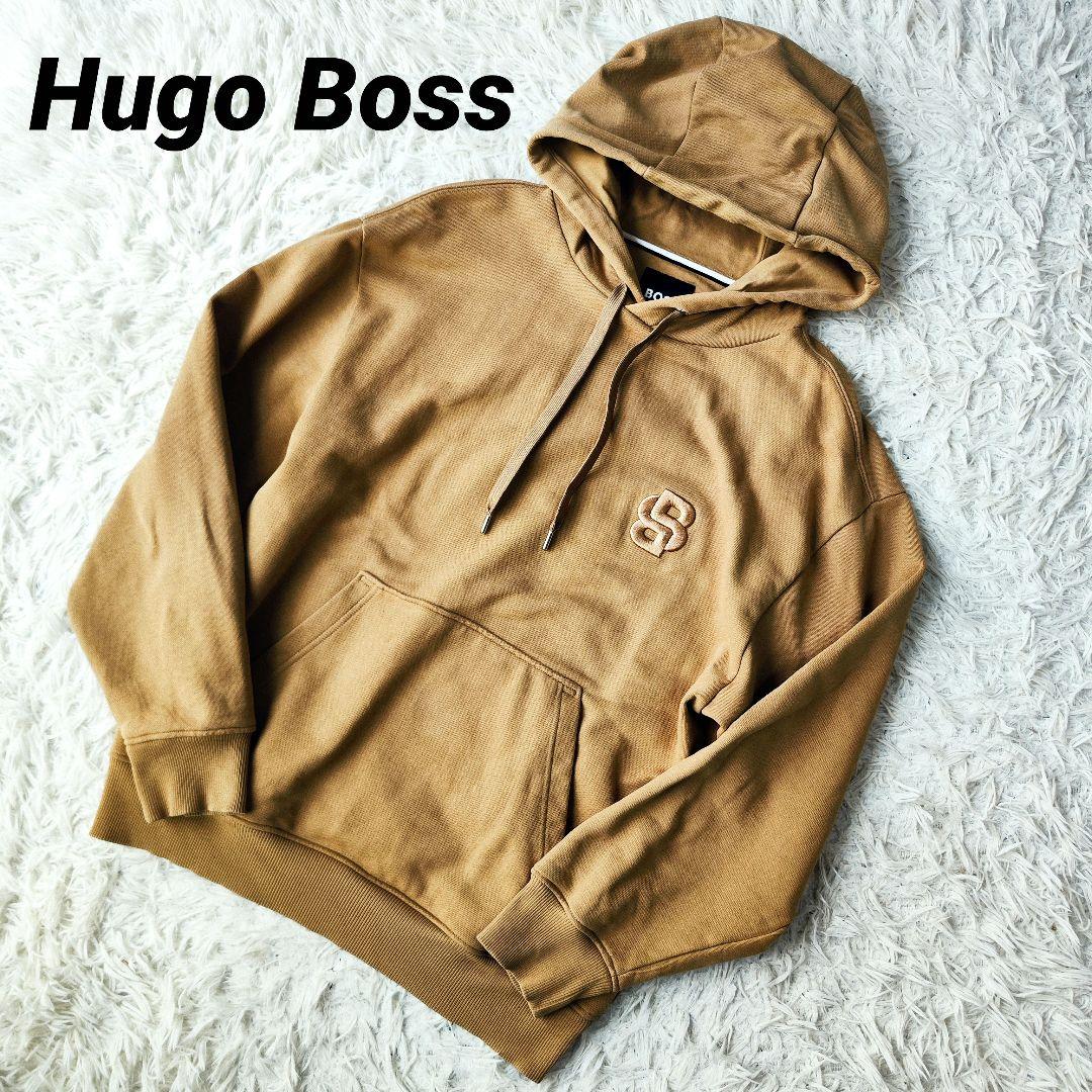 【高級】Hugo Boss★プルオーバーパーカー 刺繍ロゴ Lサイズ