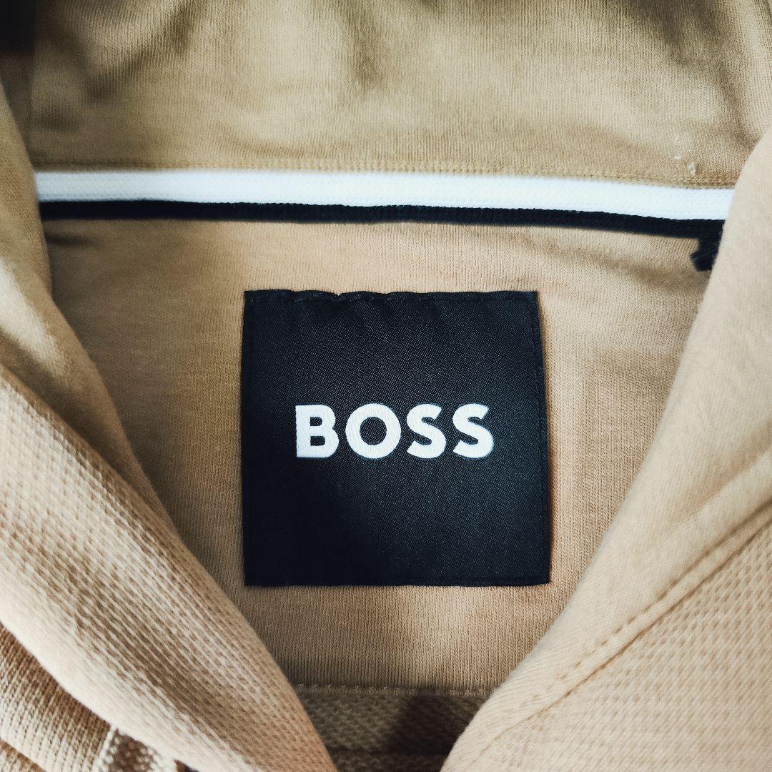 【高級】Hugo Boss★プルオーバーパーカー 刺繍ロゴ Lサイズ