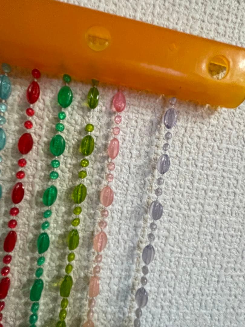 昭和レトロ　プラスチックのれん　簾　暖簾　レトロポップ　当時物　カラフル　ビーズ