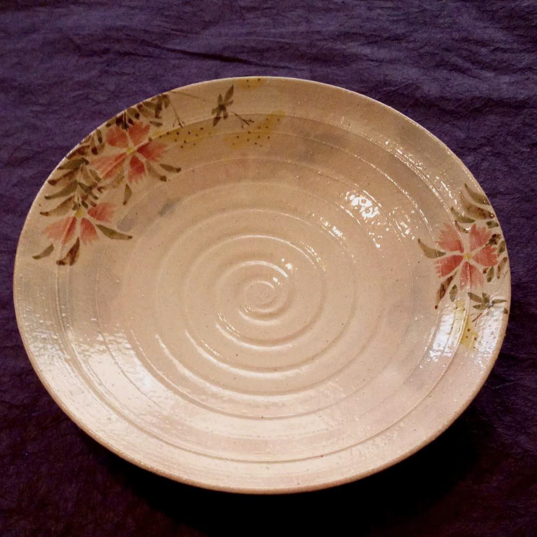 京焼　手描草花紋八寸皿