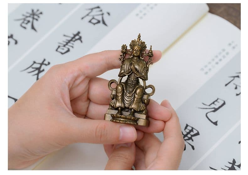 仏教美術 仏像 小仏像 天冠弥勒仏像 銅製品 鎮宅辟邪 開運風水 招財 置物