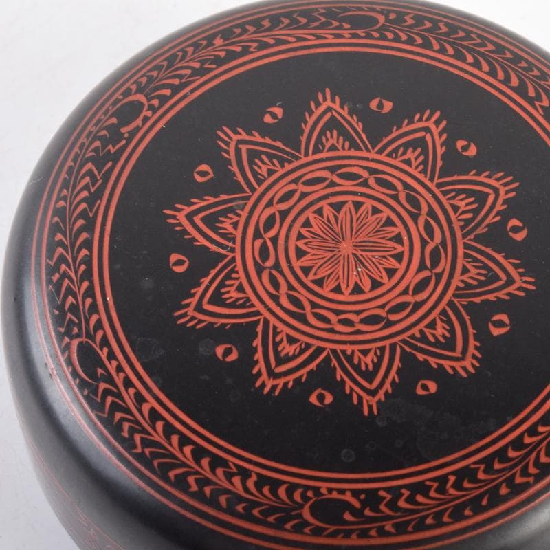 茶道具　黒漆　笹文　棗　在銘　共箱　V　7029