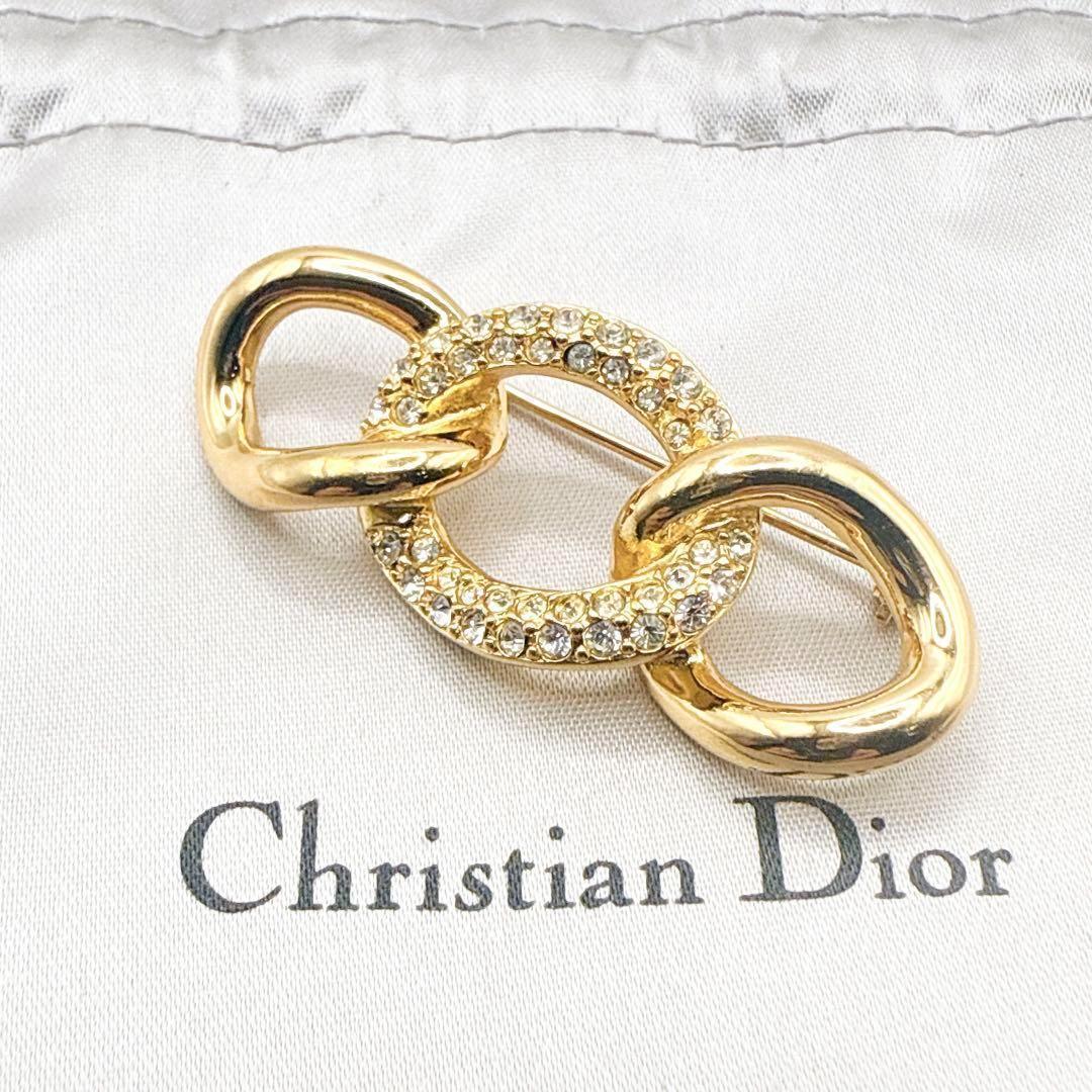 2740-4 極美品✨Dior　ブローチ　CD　ロゴ　希少　刻印