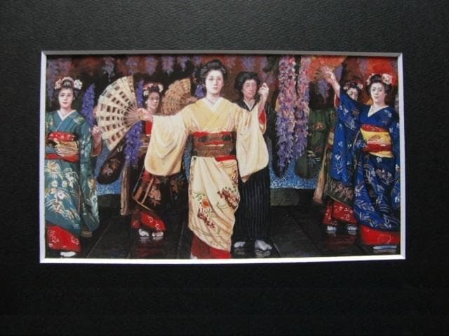 石川善一【藤】希少画集画、状態良好、新品高級額装付