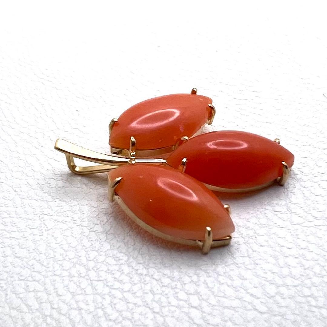 K18 ペンダントトップ　珊瑚　1.36 g