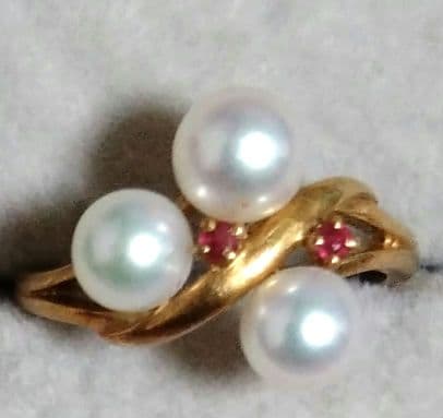 18金パール指輪