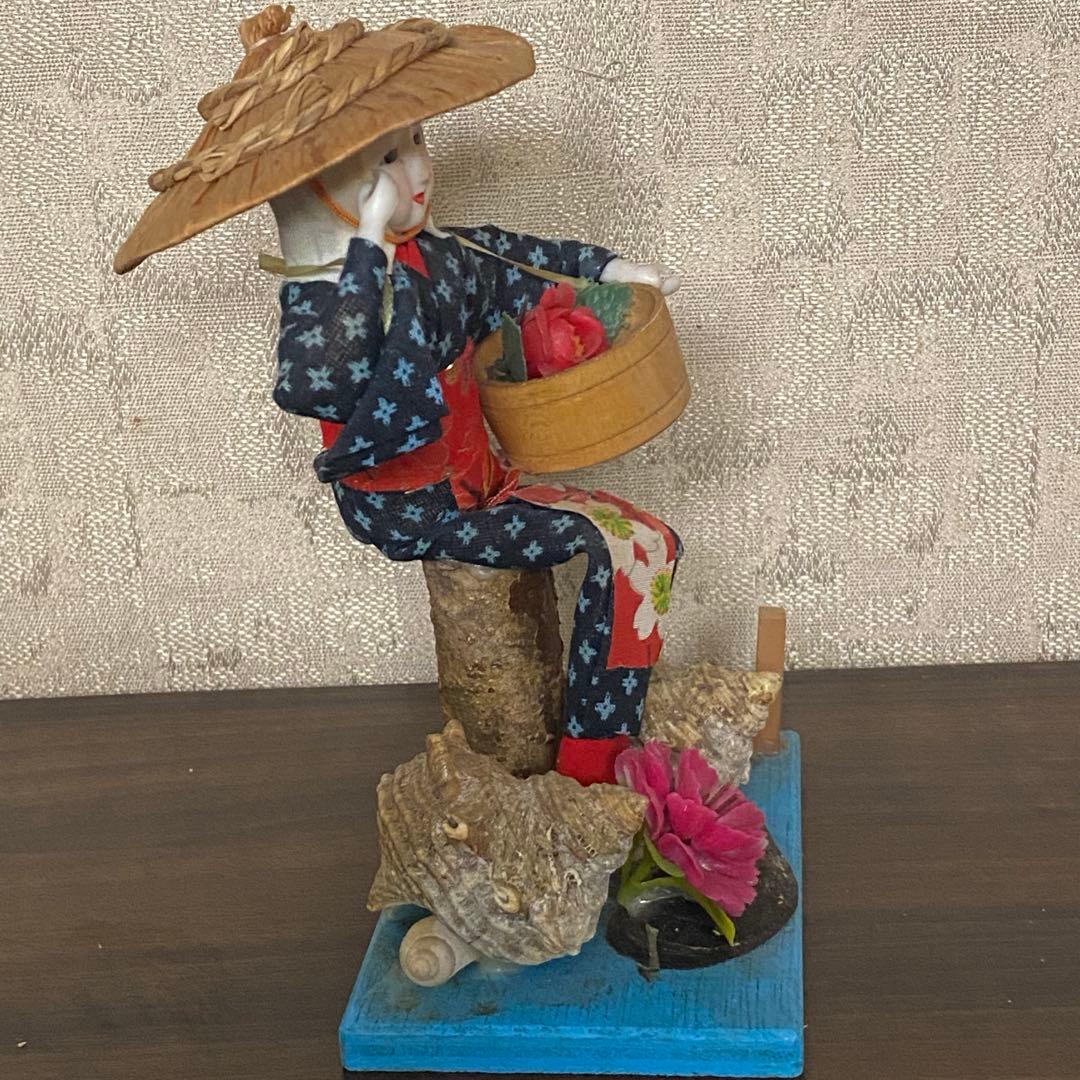 伊豆大島　貝殻　海女人形　昭和レトロ　アンティーク 希少品