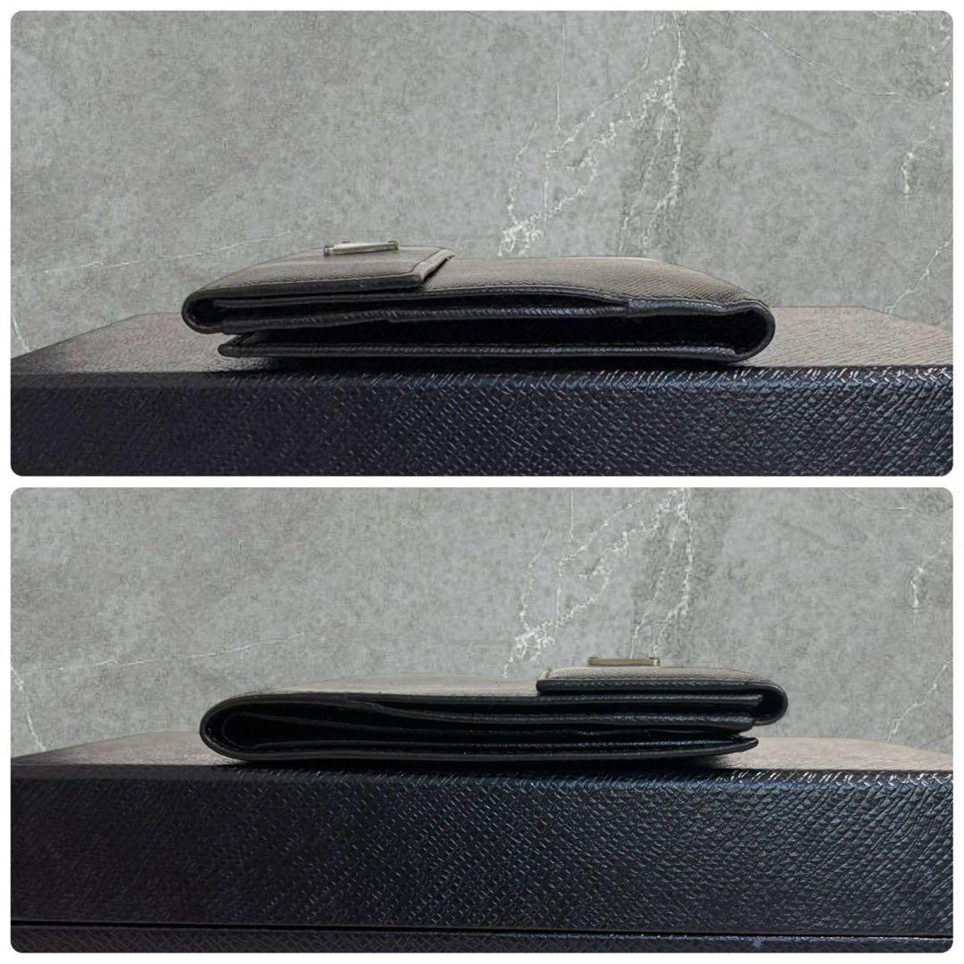 超極美品✨ PRADA プラダ 三つ折り財布 サフィアーノ ブラック 三角ロゴ