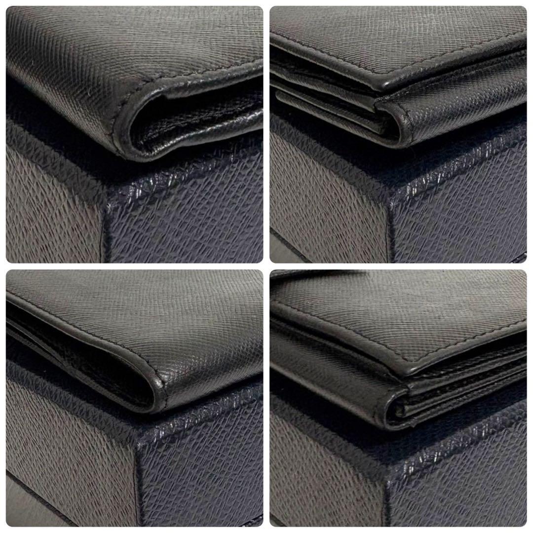 超極美品✨ PRADA プラダ 三つ折り財布 サフィアーノ ブラック 三角ロゴ