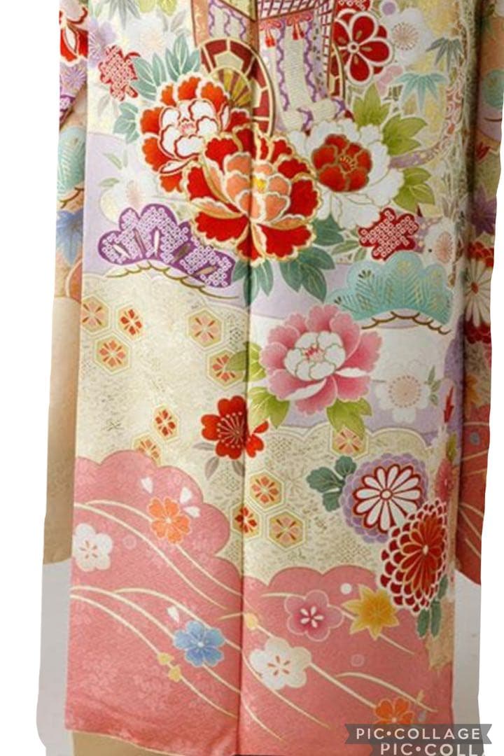専用　振袖 着物　ピンク✖️シャンパンゴールドクリーム系 刺繍　一式