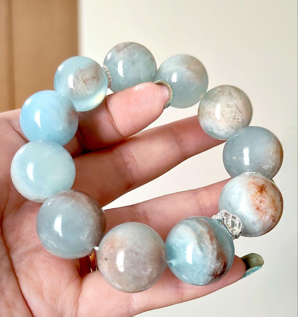 母岩付　アクアマリン　マトリックスアクアマリン　ブレスレット