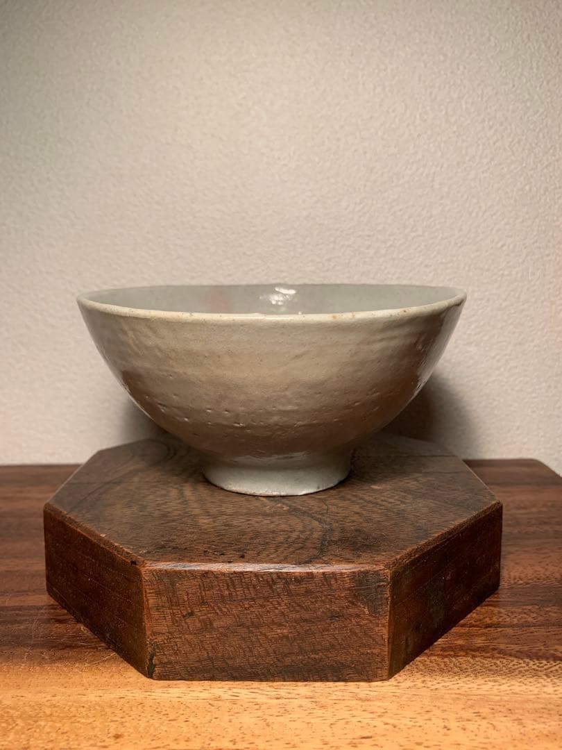 李朝 白磁茶碗 約15cm 飯碗 抹茶茶碗 茶道