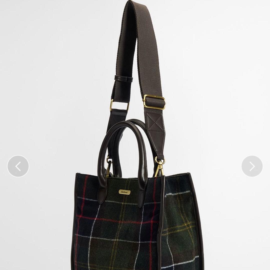バブアー タータンチェック ハンドバッグ