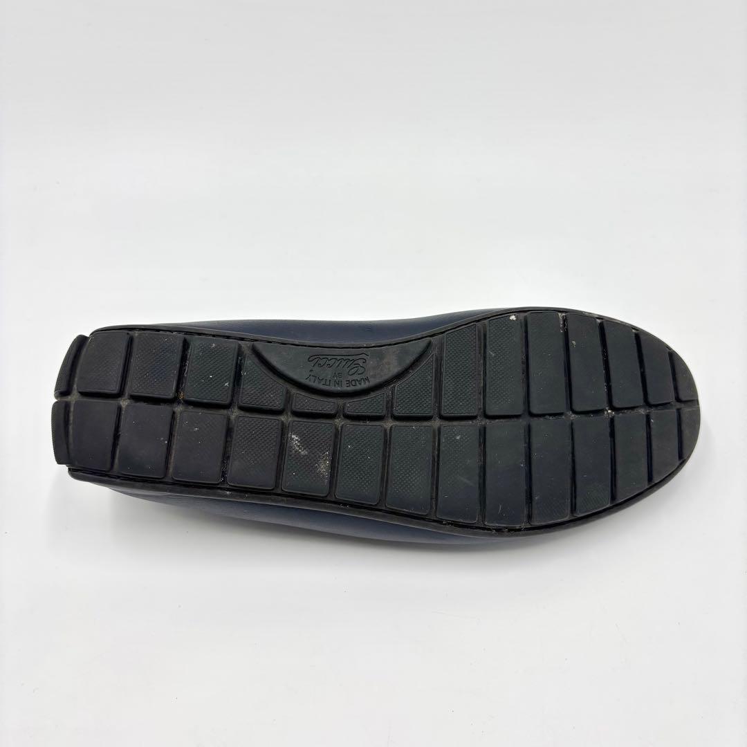 GUCCI グッチ ドライビングシューズ レザー GG シマ ネイビー