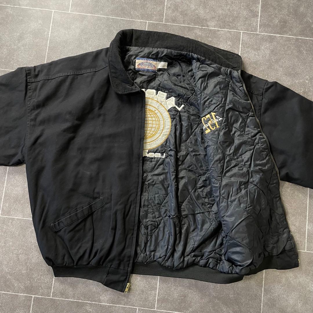 USA製 ダックワークブルゾン アクティブ ブラック 襟コーディロイ