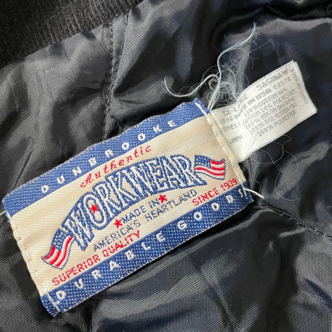 USA製 ダックワークブルゾン アクティブ ブラック 襟コーディロイ