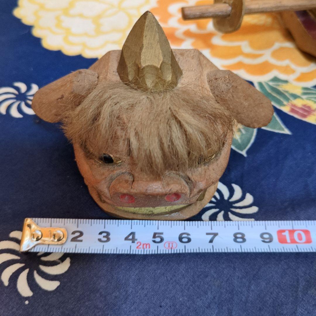 木製 加賀獅子舞 置物 2体セット