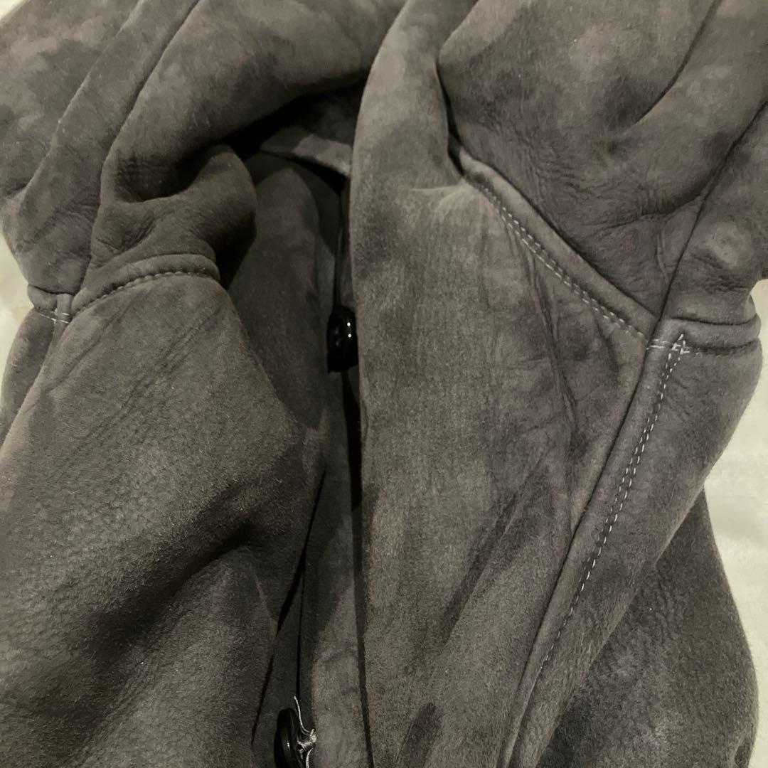 Simon 本革 シングル　ムートンコート　グレー系　ユニセックス　40