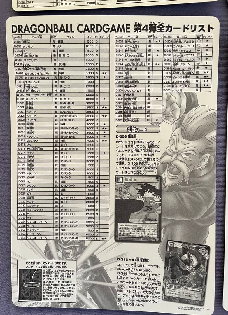 【超希少】初期 BANDAI ドラゴンボール CARD GAME シート未剥がし