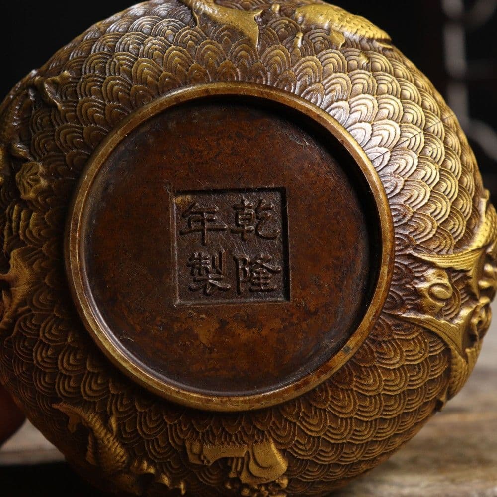 銅器 招財錦鯉灰皿 茶台 書斎 応接間 装飾品 工芸品 置物