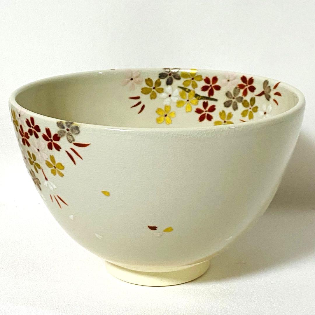 新品 京焼 清水焼 峰美 抹茶 茶碗 栞 木箱入り 箱付 茶道 茶道具 抹茶碗