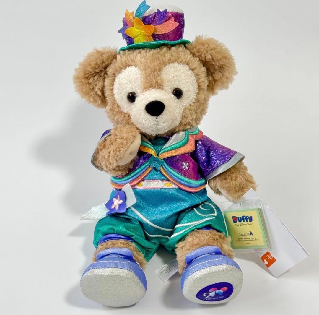 ダッフィー　ワイヤー　スケルトン入り　ポージーぬいぐるみ　香港ディズニー20周年
