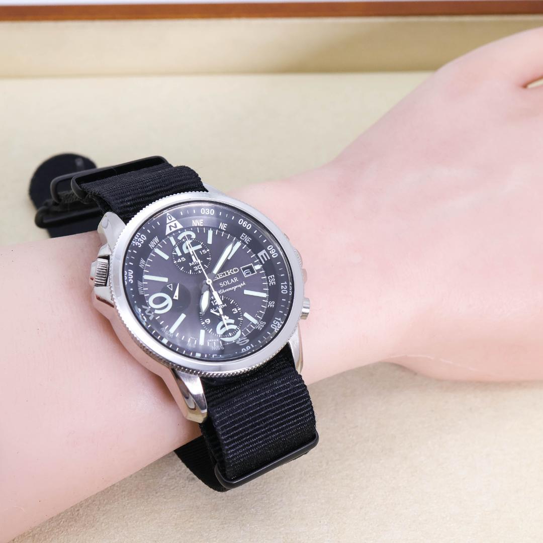 ジャンク品 SEIKO 腕時計 ソーラー クロノグラフ メンズ 1354