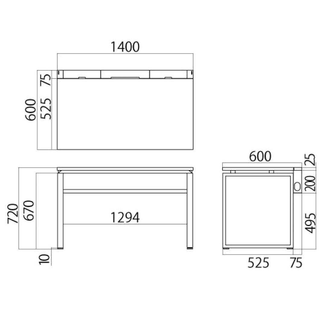 Nekさん専用 Ceha プレノデスクシステム 平机 引出し無し オーク天板