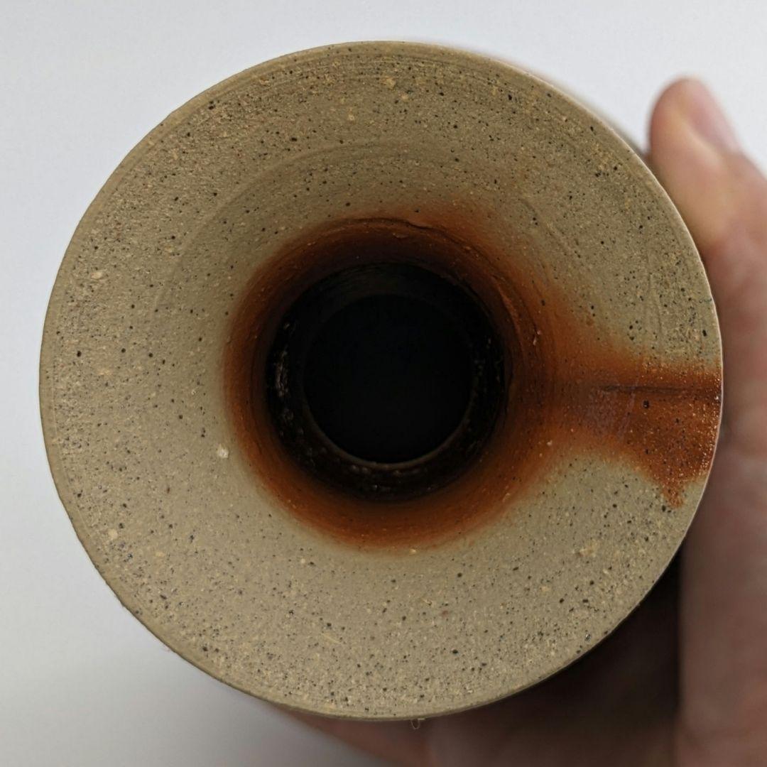 岡山県重要無形文化財 山本出 備前焼 緋襷一輪花入 花器 花瓶 フラワーベース