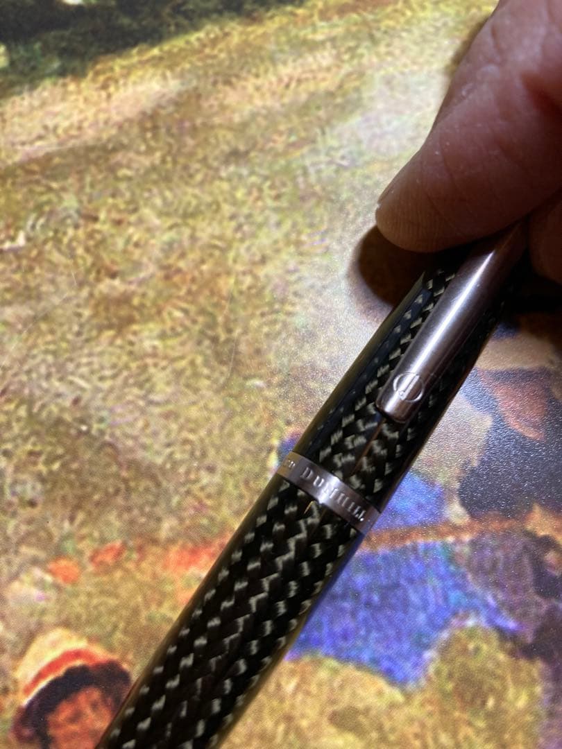 ダンヒル　ボールペン　カーボンファイバー　ブラッシュトパラジウムAD2000