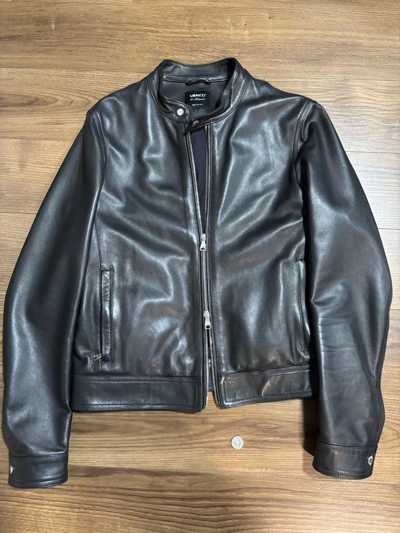 【美品】EMMETI JURI シングルライダース　ブラック 48