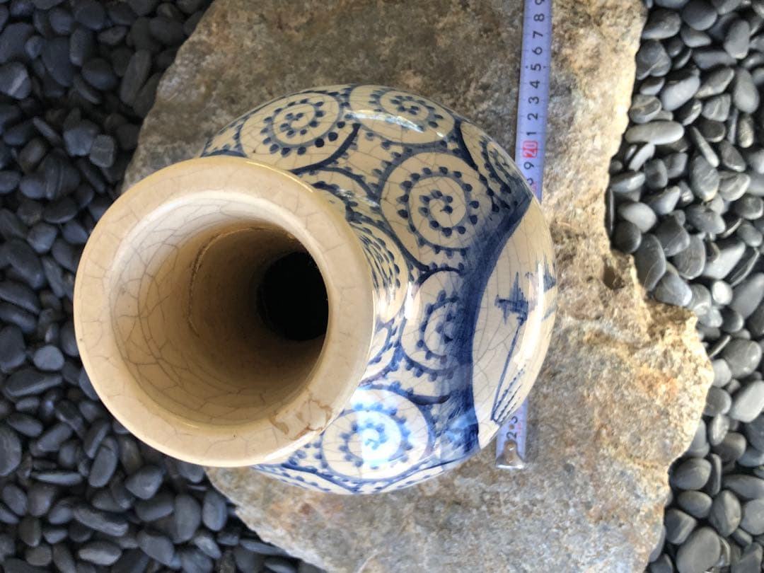 信楽焼　花瓶　蛸唐草　焼物　flower bot